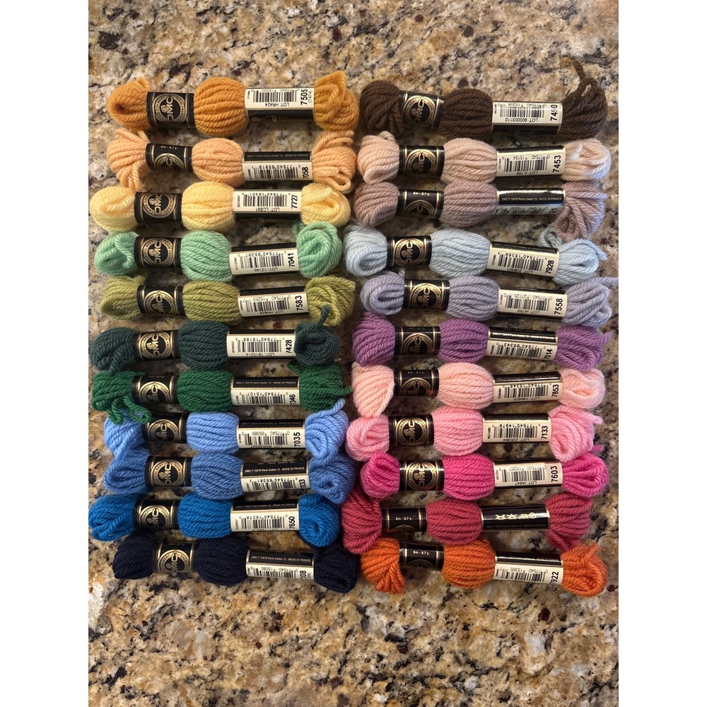 DMC Laine Colbert Tapestry Wool 20 Skein Lot 100% Virgin Wool Needlepoint Yarn